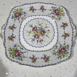Royal Albert Petit Point china square handled cake plate